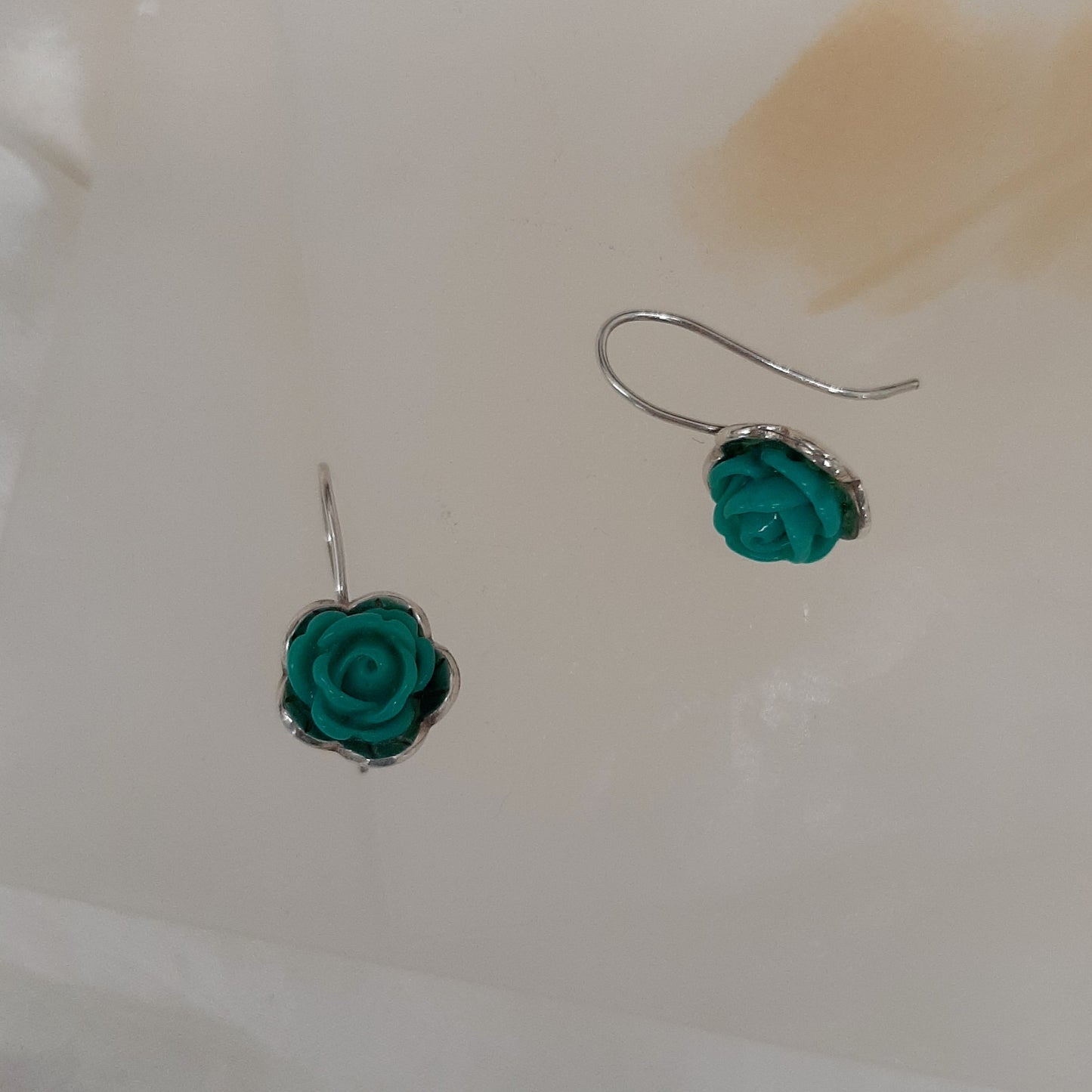 Flora - sterling silver and acrylic flower drop earrings