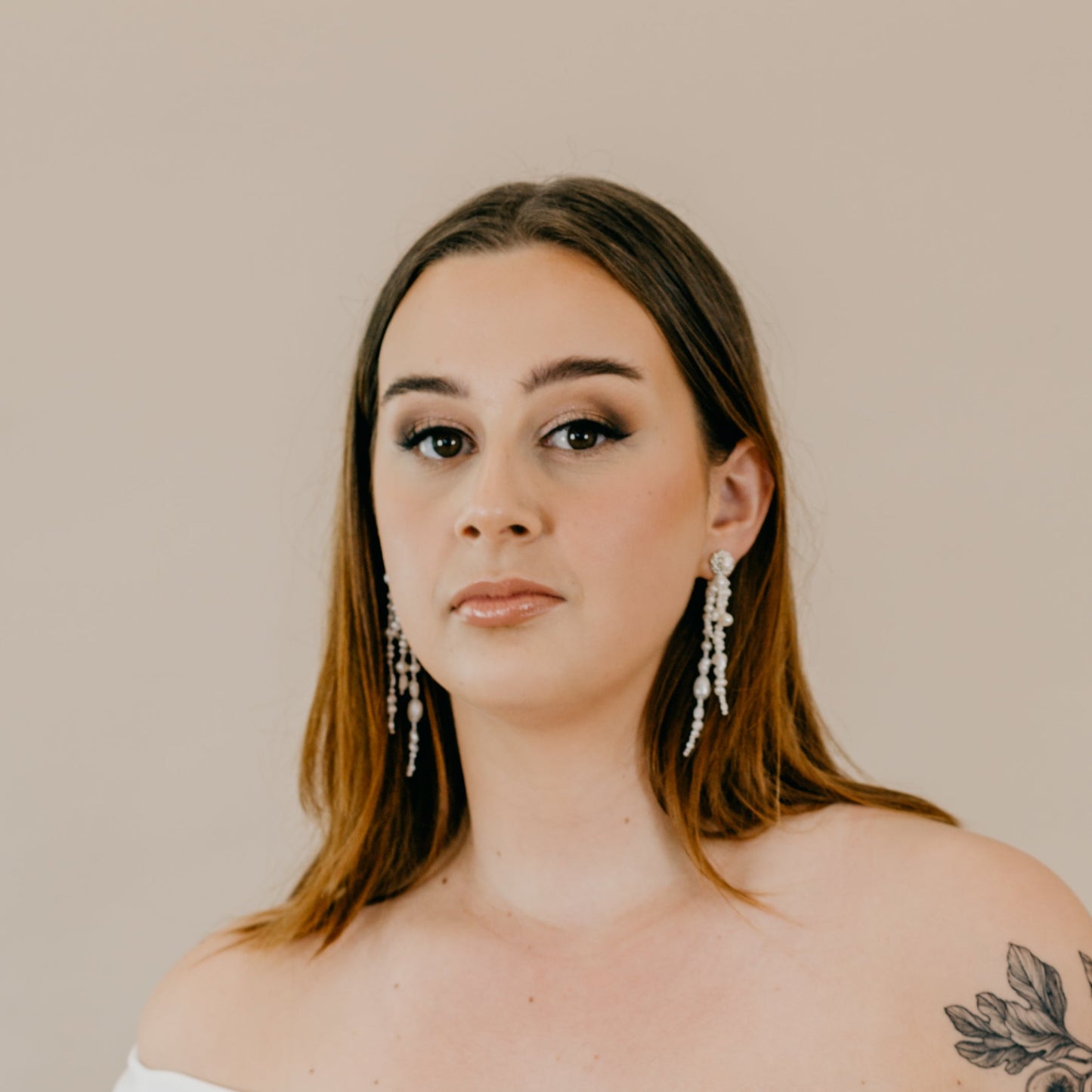 Mariah - natural organic shaped freshwater pearls cascading stud earrings