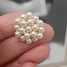 Load image into Gallery viewer, Custom N - crystal base pearls multi beaded large stud earrings