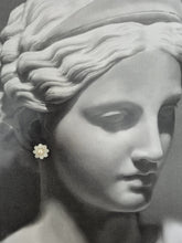 Load image into Gallery viewer, Elara Dusk - flower shaped stud earrings with glass beads and a pearl center