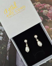 Load image into Gallery viewer, Alice - stud or earwire pearl drop earrings