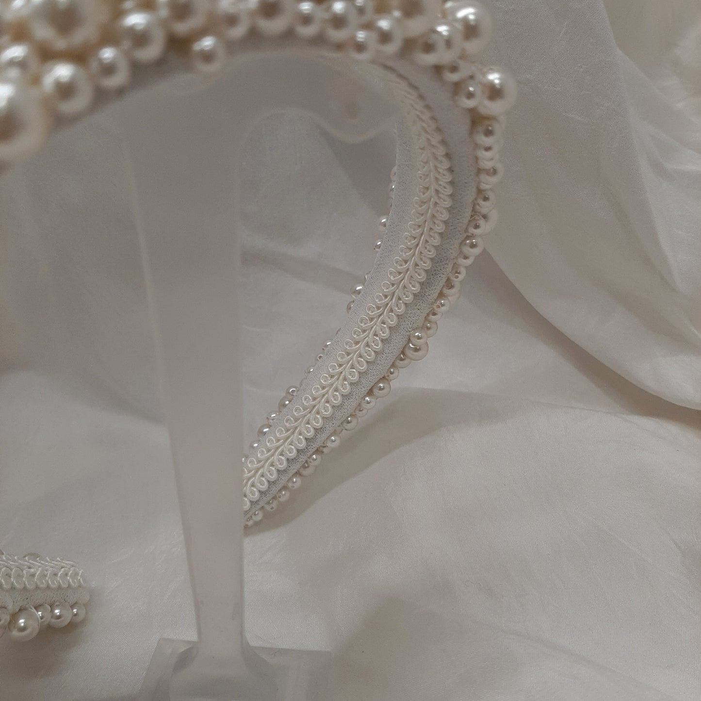 Arabella - luscious ivory pearls handmade headband