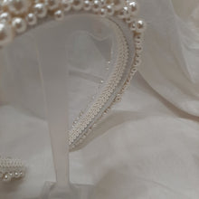 Load image into Gallery viewer, Arabella - luscious ivory pearls handmade headband