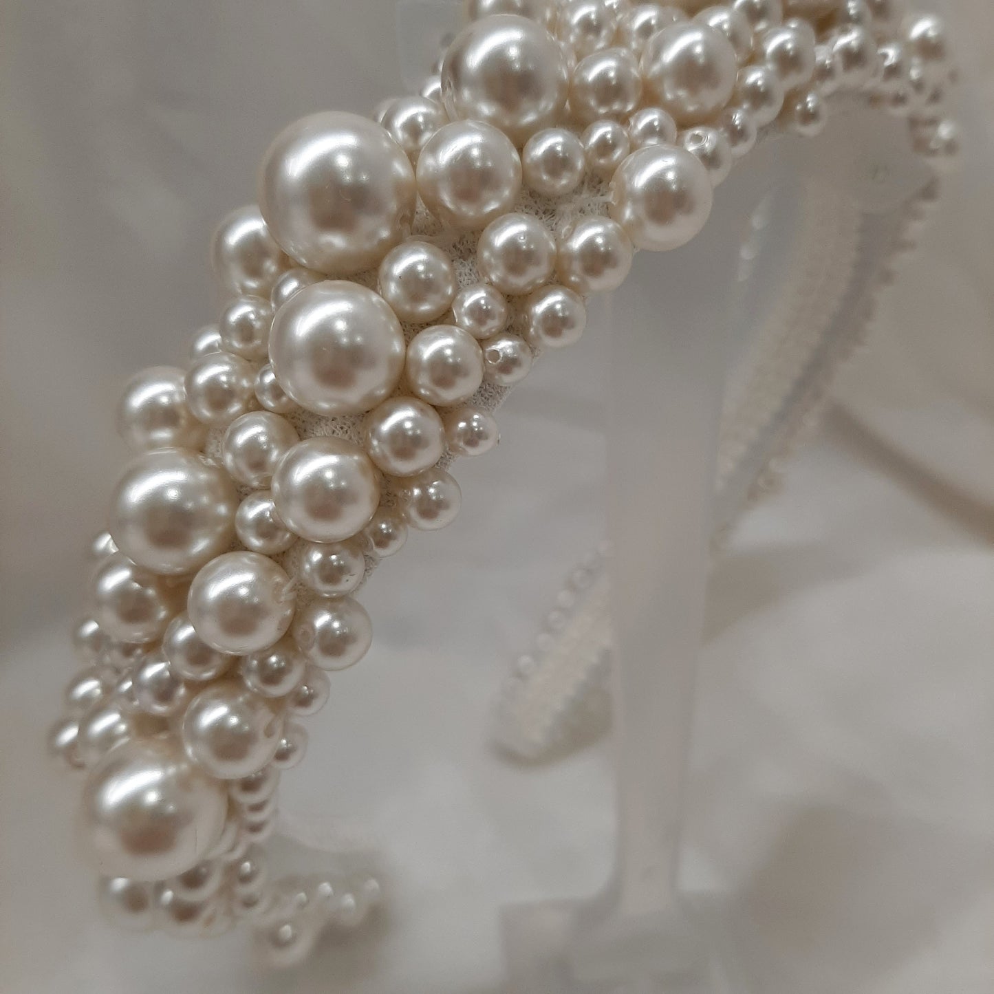 Arabella - luscious ivory pearls handmade headband