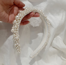 Load image into Gallery viewer, Arabella - luscious ivory pearls handmade headband