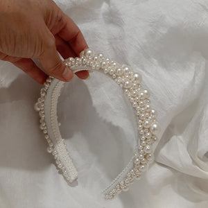 Arabella - luscious ivory pearls handmade headband