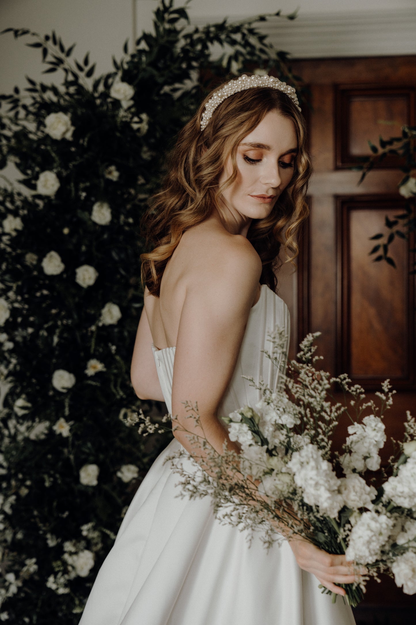 Arabella - luscious ivory pearls handmade headband