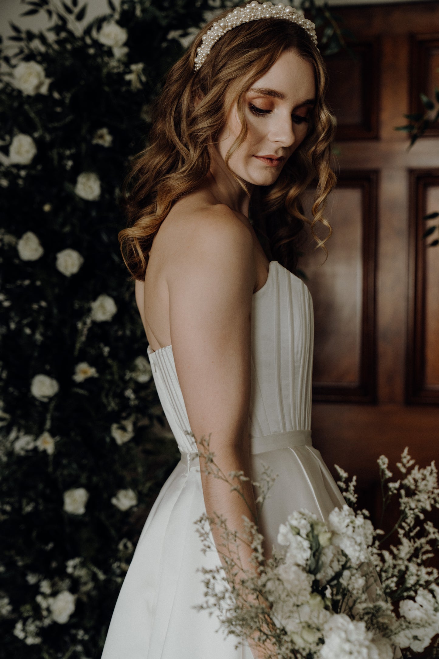 Arabella - luscious ivory pearls handmade headband