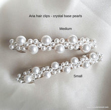 Load image into Gallery viewer, Aria - ivory crystal pearls beaded hair clips