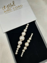 Load image into Gallery viewer, Audrey - tapered Crystal Passions sets of pearl bobby pins