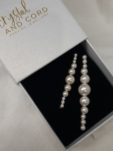 Audrey - tapered Crystal Passions sets of pearl bobby pins