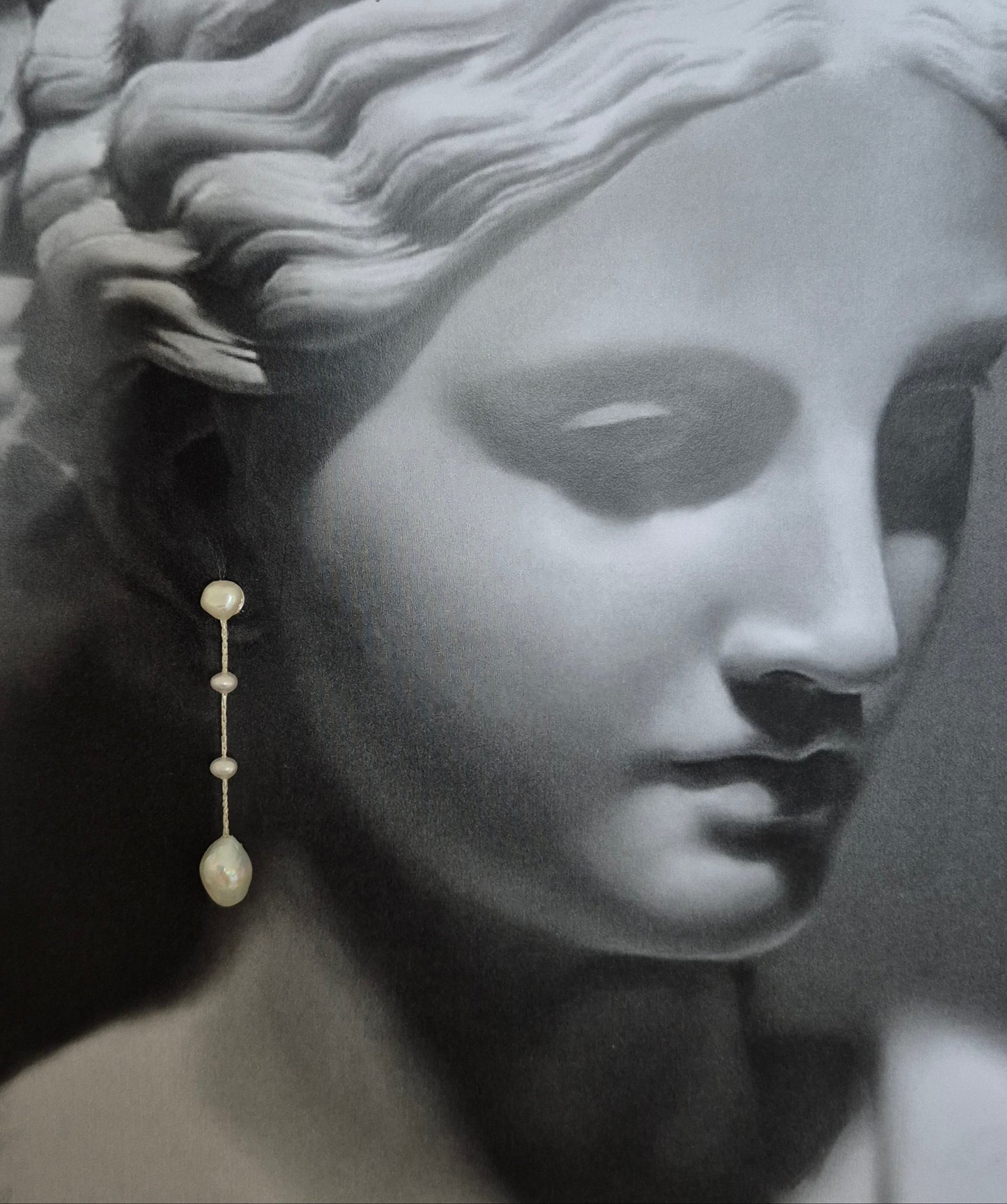 Danielle earrings - crystal pearls or freshwater pearls Boston thread cascading stud earrings in two lengths