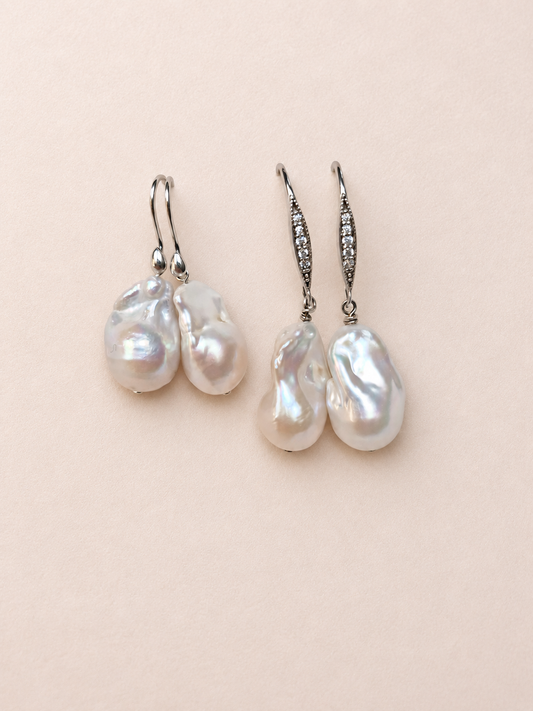 Daphne - natural baroque freshwater pearls drop earrings