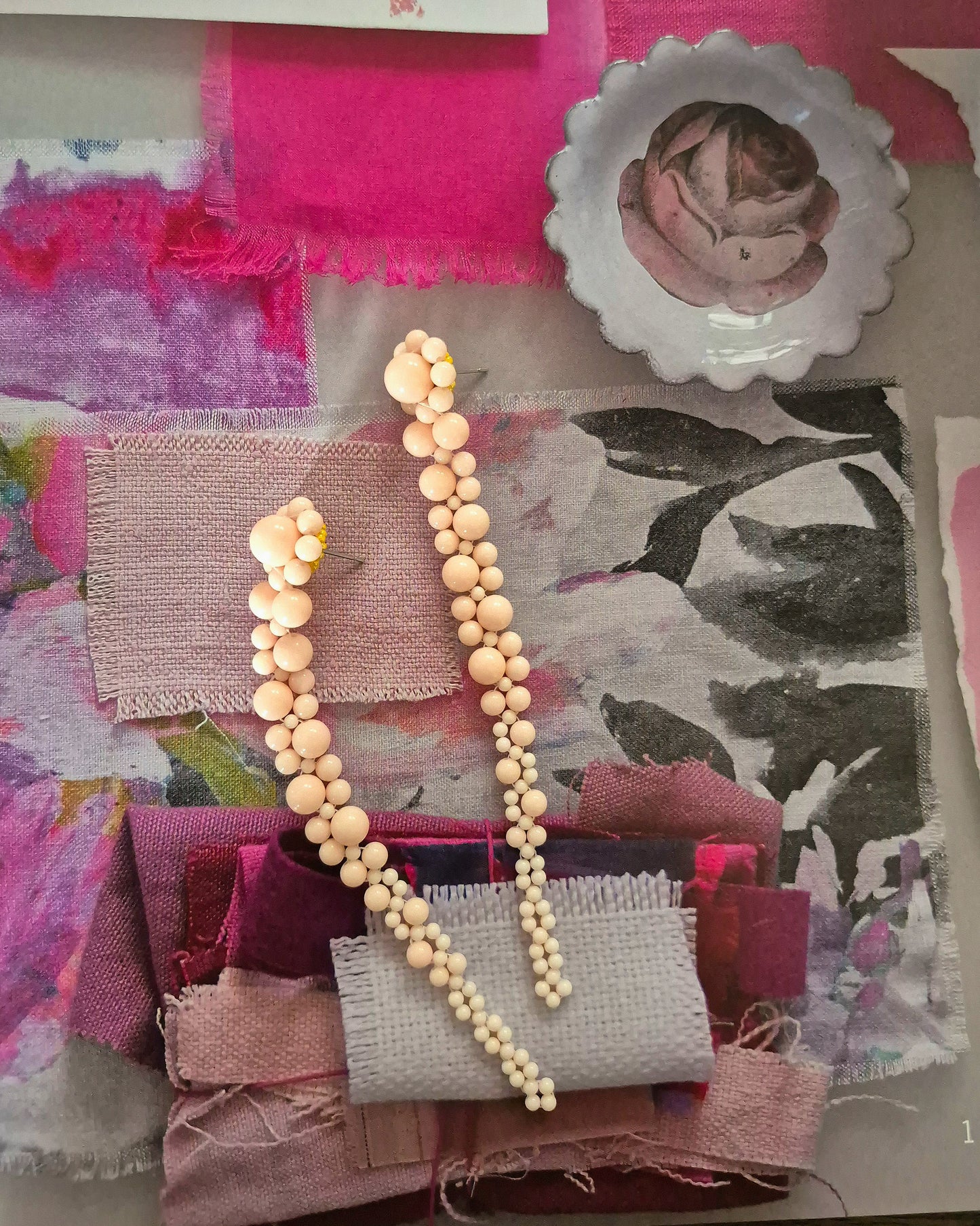 Emiliana Blush - luscious glass beads long cascading drip earrings