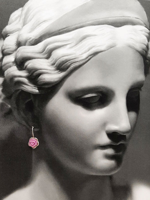 Flora - sterling silver and acrylic flower drop earrings