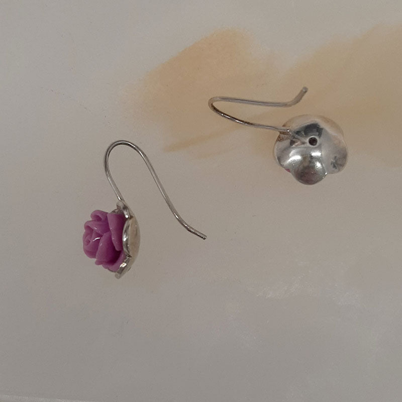 Flora - sterling silver and acrylic flower drop earrings