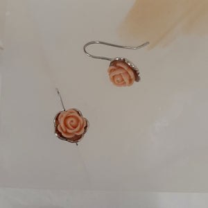 Flora - sterling silver and acrylic flower drop earrings