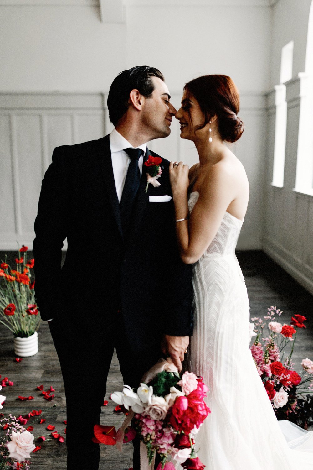 Samantha - Swarovski crystal pearls and sterling silver Boston chain thread cascading stud earrings and necklace