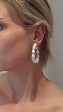 Load image into Gallery viewer, Layla (v2) - freshwater pearls natural oval bead hoop earrings