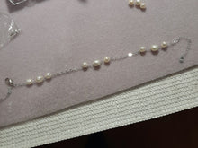 Load image into Gallery viewer, Custom L - natural cultured freshwater pearls and sterling silver chain bracelet