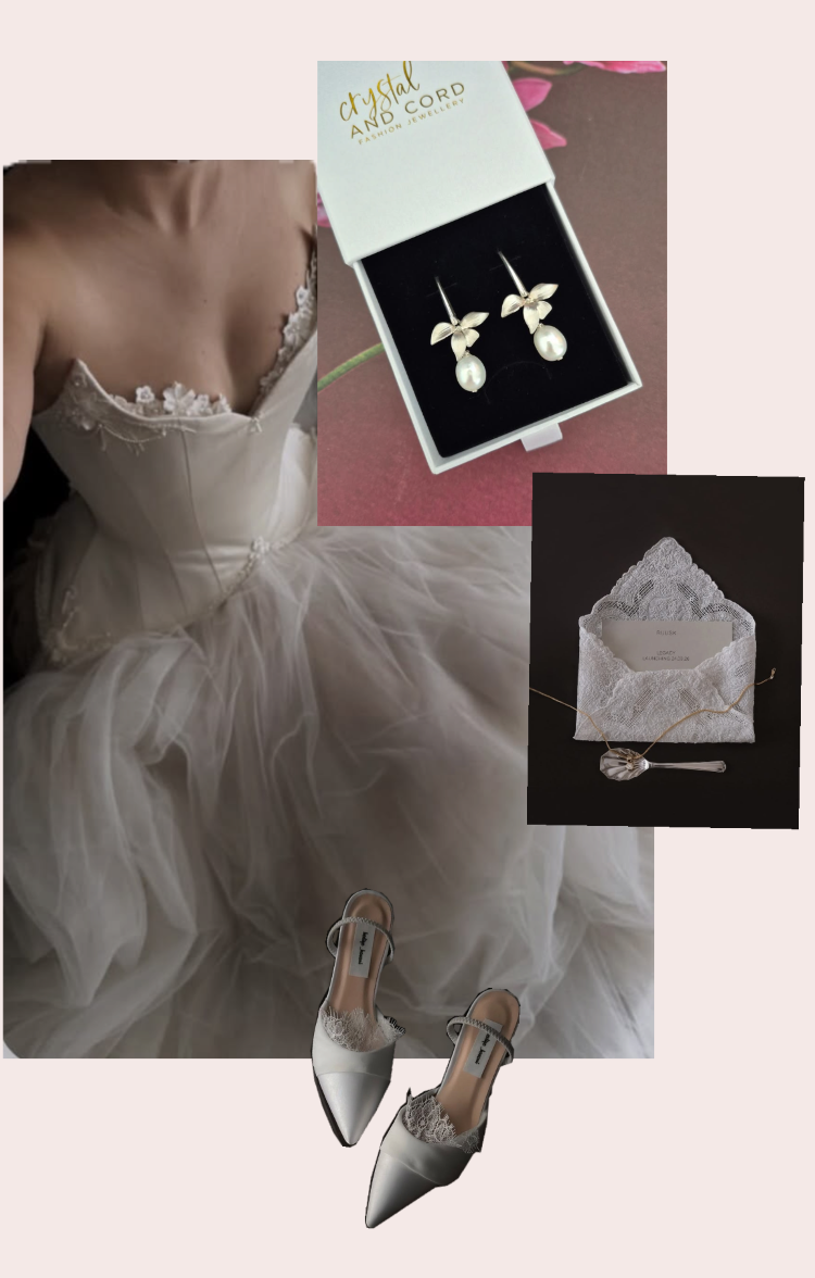 Liz - sterling silver earwires with or without cubic zironia's, orchid flower and pearl drop earrings
