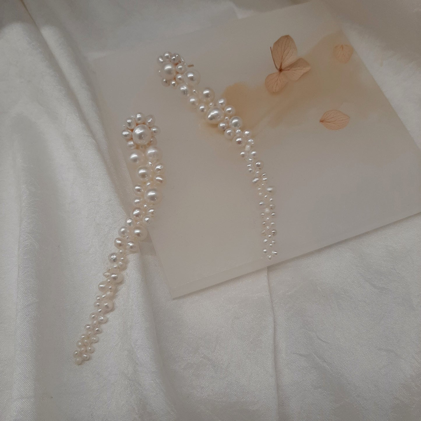 Madison v2 - pearls long cascading beaded earrings
