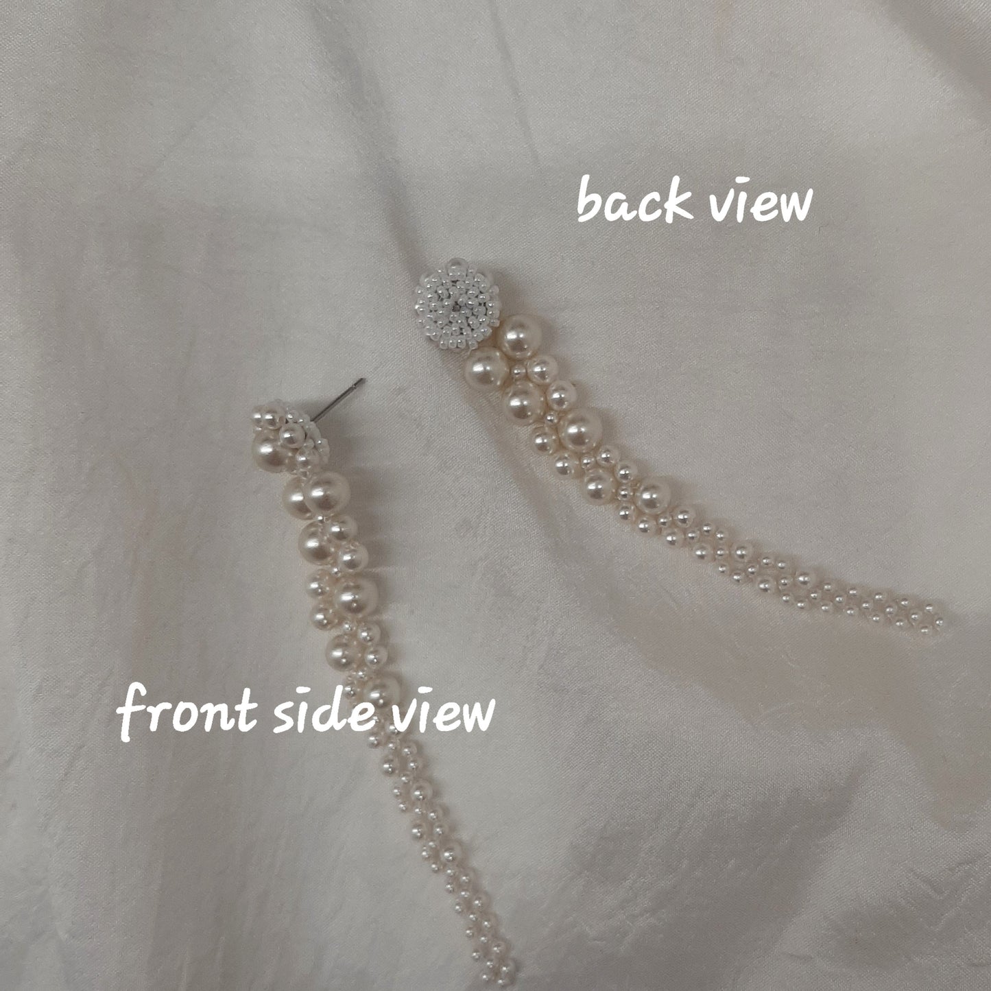 Madison v2 - pearls long cascading beaded earrings