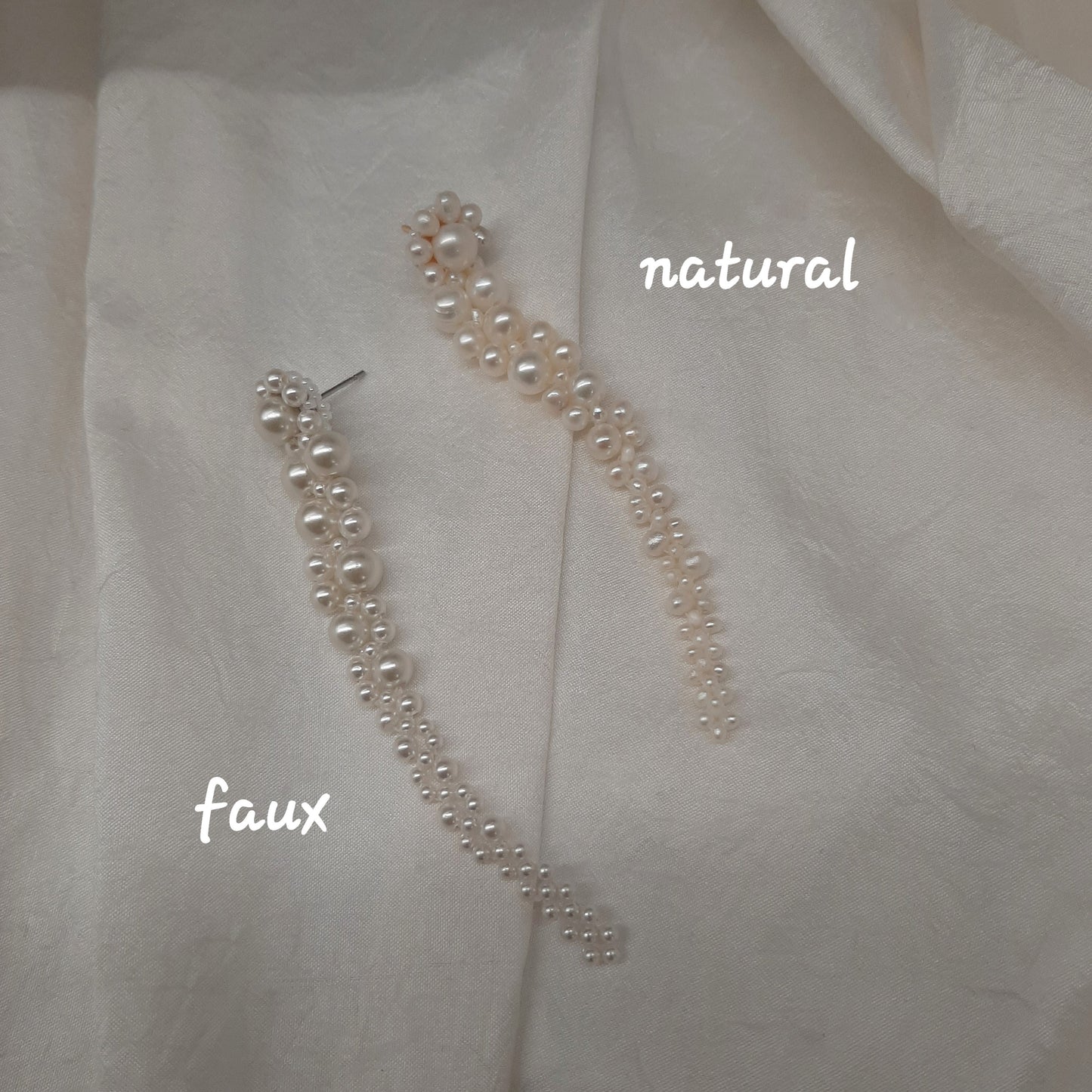 Madison v2 - pearls long cascading beaded earrings