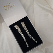 Load image into Gallery viewer, Madison v2 - pearls long cascading beaded earrings