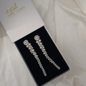 Madison v2 - pearls long cascading beaded earrings
