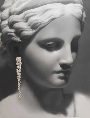Madison v2 - pearls long cascading beaded earrings