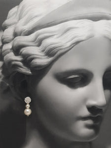 Mae - hand beaded studs and drop beads pearl earrings
