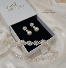 Load image into Gallery viewer, Mae - hand beaded studs and drop beads pearl earrings