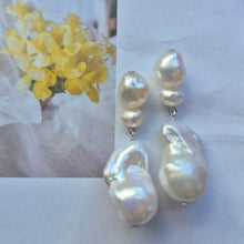 Load image into Gallery viewer, Marina - organic baroque freshwater pearl drop stud earrings