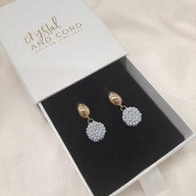 Load image into Gallery viewer, MILANI - tiny glass seed beads disc drop and gold tone droplet stud earrings