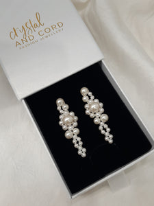 Mirabella - luscious pearls cascading drip bead stud earrings