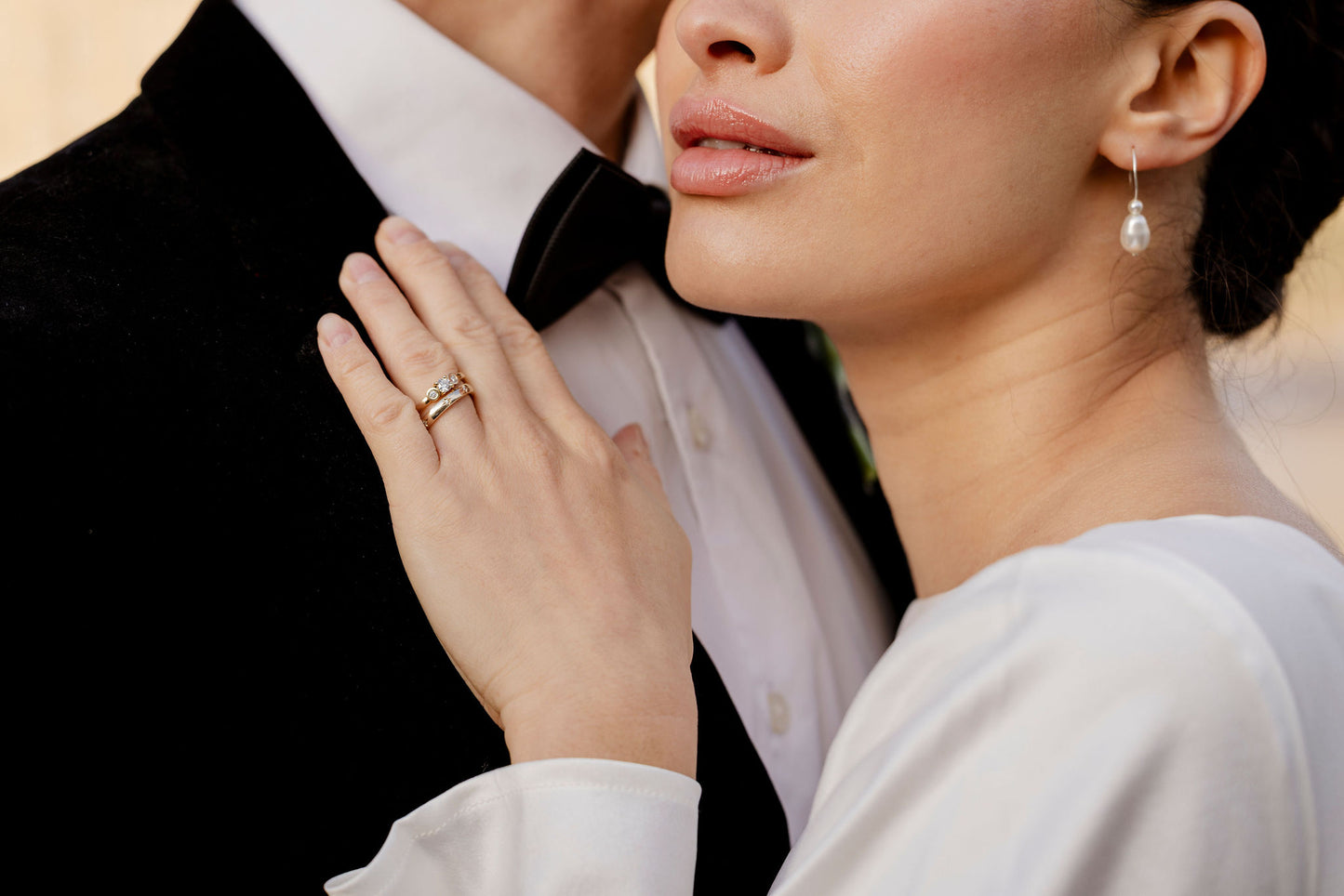 Alice - stud or earwire pearl drop earrings