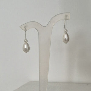 Alice - stud or earwire pearl drop earrings