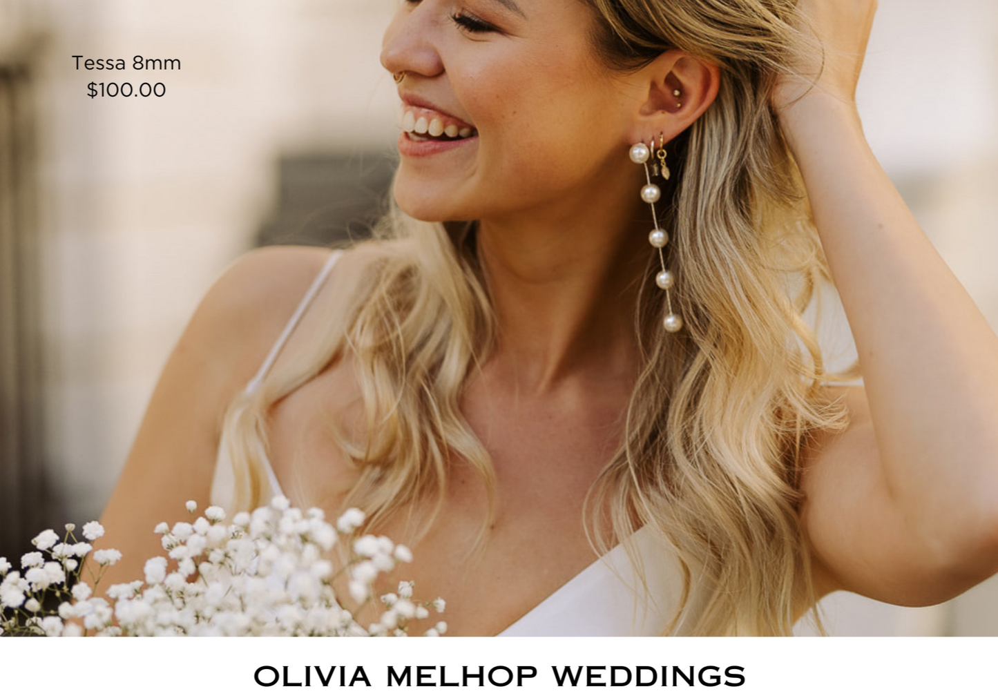 TESSA - crystal pearls and Boston chain thread cascading stud earrings