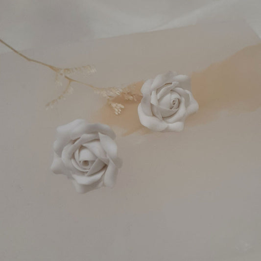 Rosie studs - handmade rose flower stud earrings