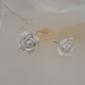 Rosie studs - handmade rose flower stud earrings