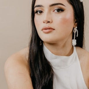 Serafina- freshwater pearls and more freshwater pearls sterling silver stud drop earrings