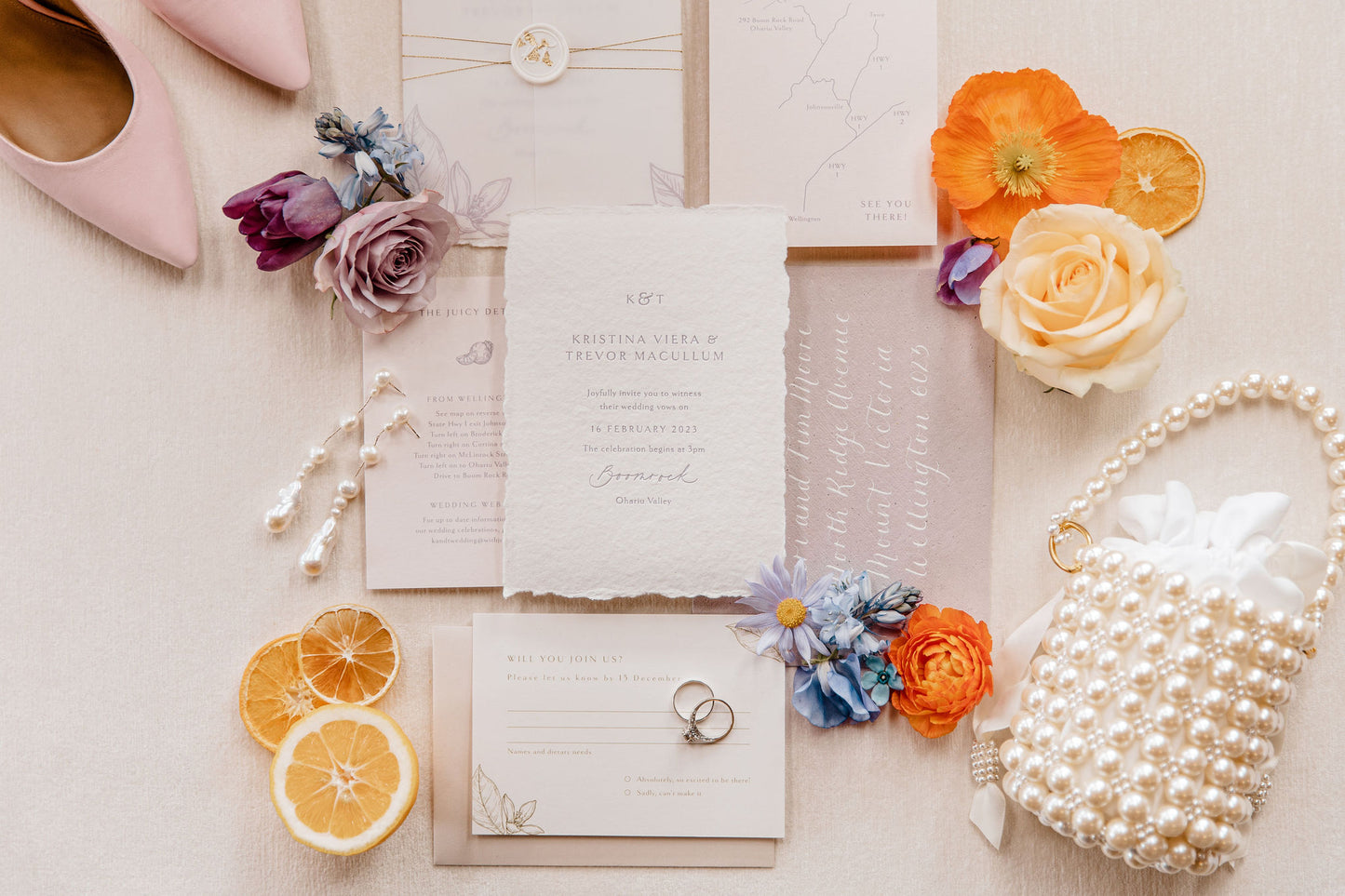 Bianca - lustrous pearls bucket bag with satin drawstring inner