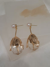 Load image into Gallery viewer, Susannah - glass faceted crystal clear teardrop and gold tone stud earrings
