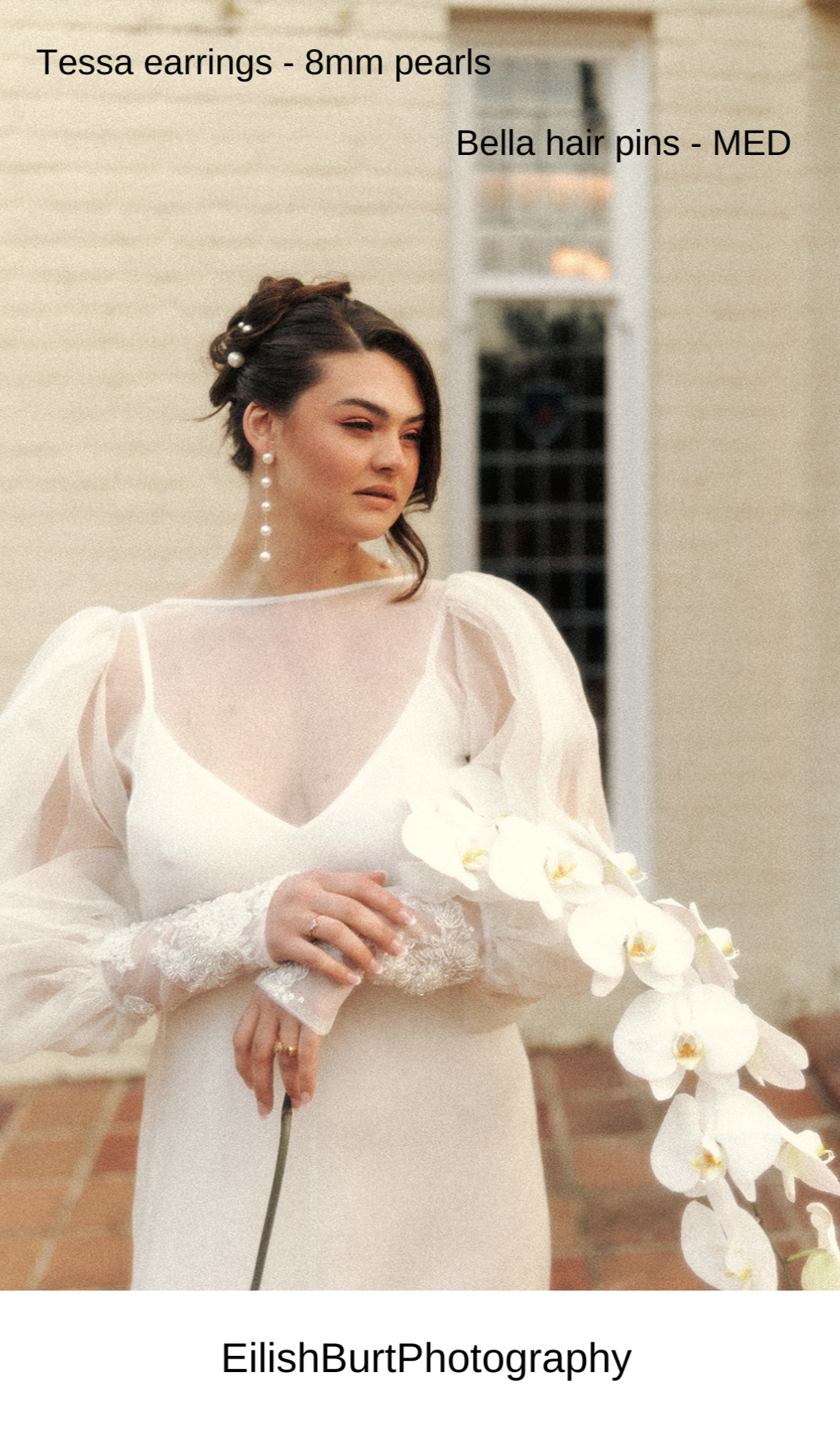 TESSA - crystal pearls and Boston chain thread cascading stud earrings