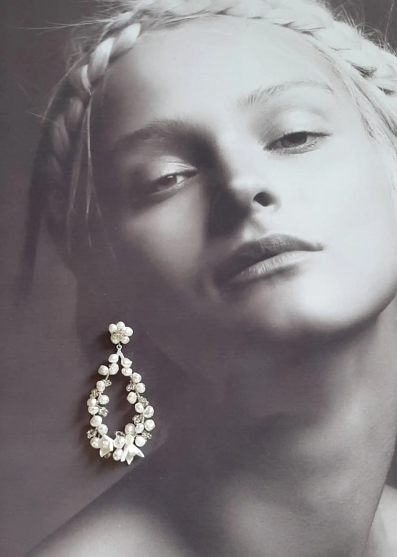 Aalina polymer clay flowers hoop earrings