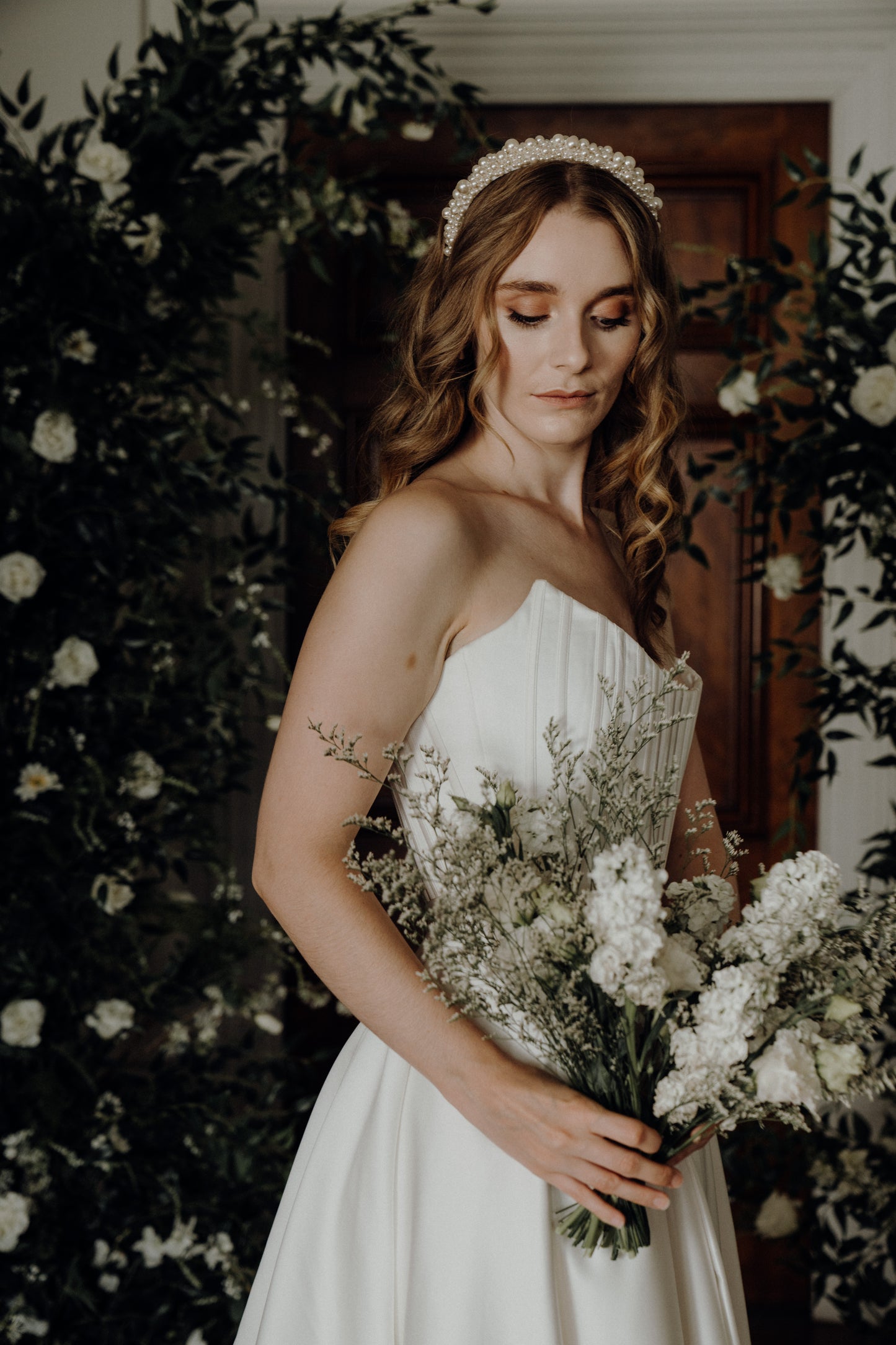 Arabella - luscious ivory pearls handmade headband