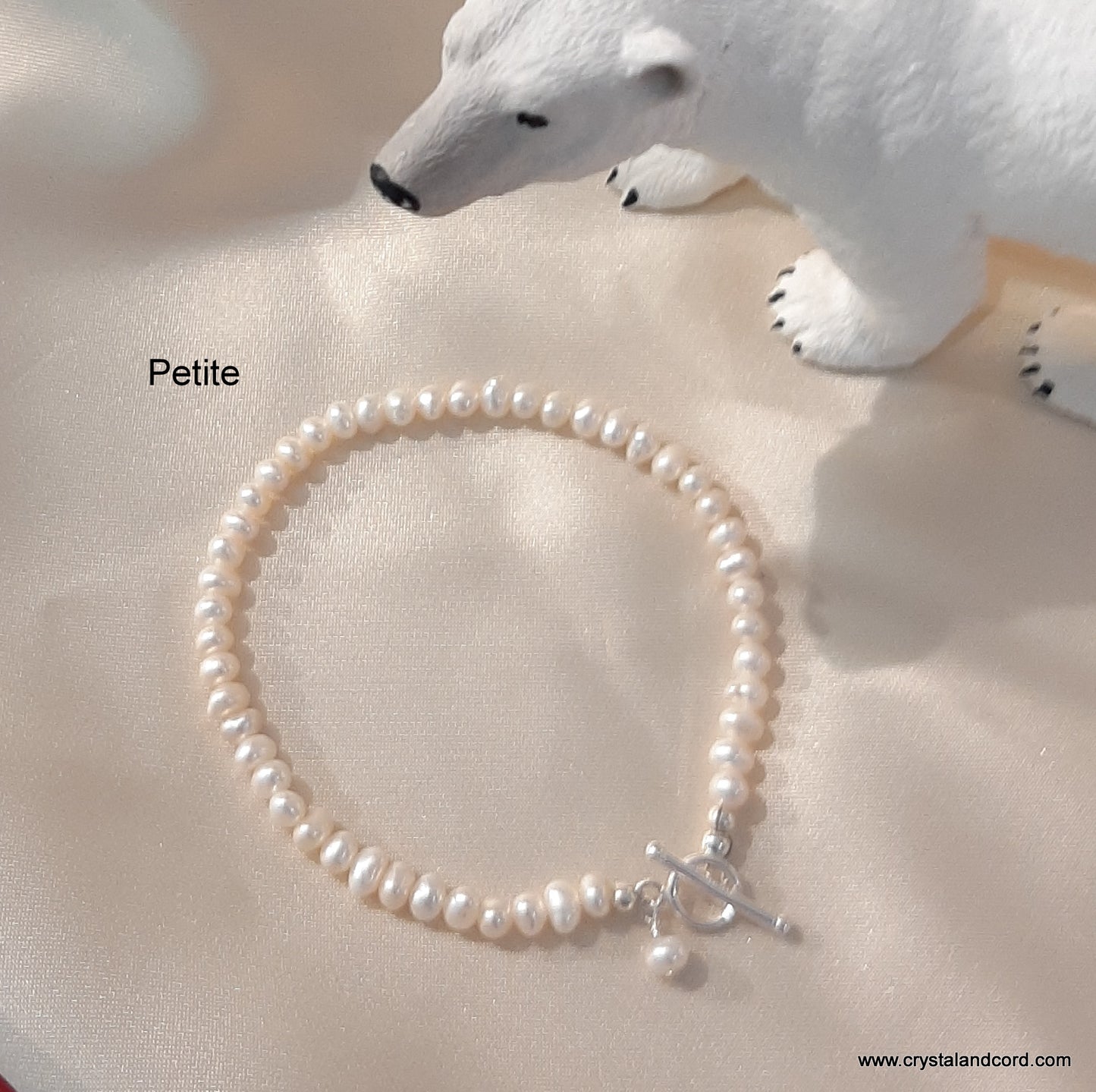 Esther - freshwater pearls sterling silver toggle clasp and bead charm bracelet