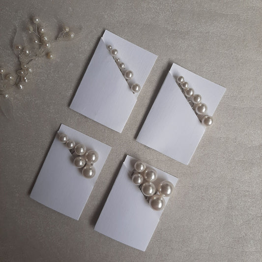 Bella - crystal pearls set of 6 hair pins