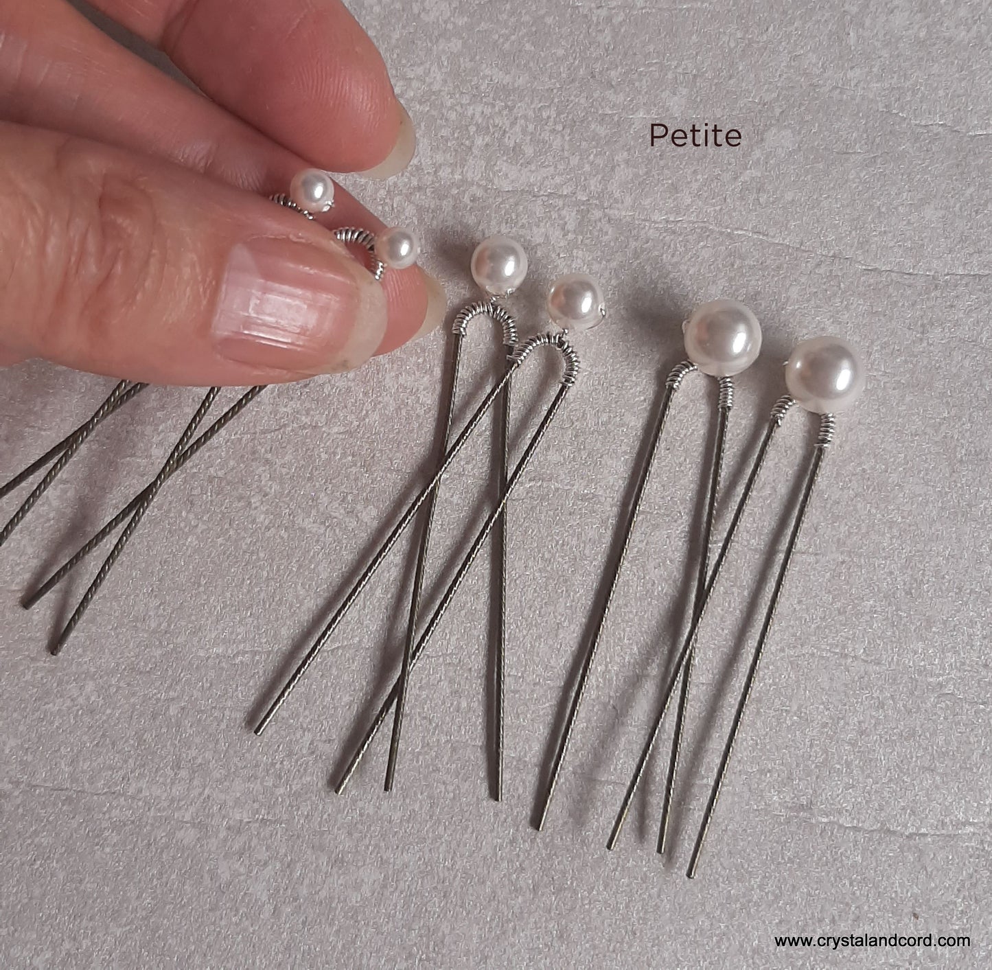 Bella - crystal pearls set of 6 hair pins